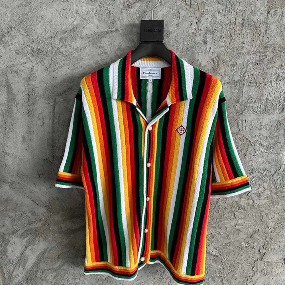 Casablanca  Striped Terry Short Sleeve Shirt